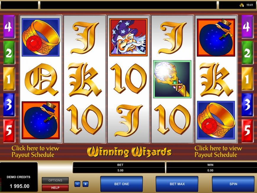 A picture of the casino slot game Winning Wizards